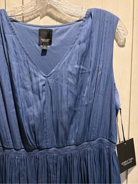 Simply Vera Vera Wang Slate Blue Pleated Midi Dress